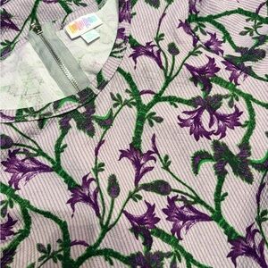 LuLaRoe Purple and Green Floral Amelia Dress